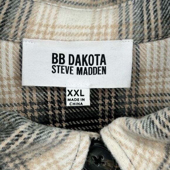 BB Dakota by Steve Madden Women's Boxy Shacket Anthracite Multi Size XXL - Picture 2 of 8